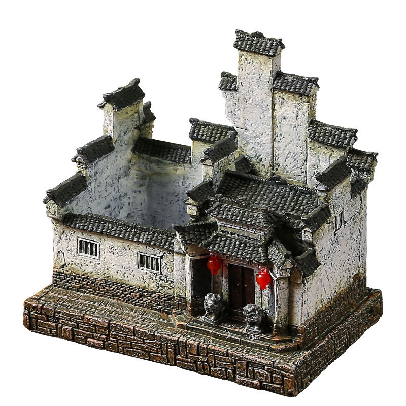 中式微景观盆景办公室桌面绿植盆栽客厅装饰摆件江南徽派微缩花盆