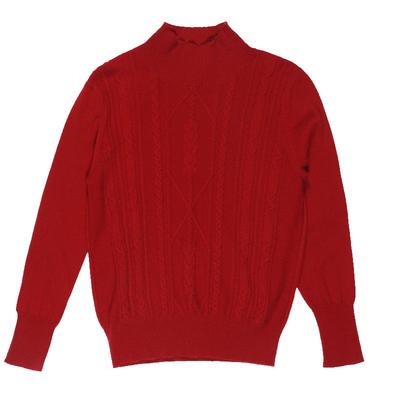 雪莲纯山羊绒半高领套头衫女士加厚麻花绞花打底针织衫毛衣秋冬