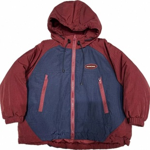 RESUMEHOME简历家童装2024冬季新款休闲运动拼色儿童连帽棉服外套