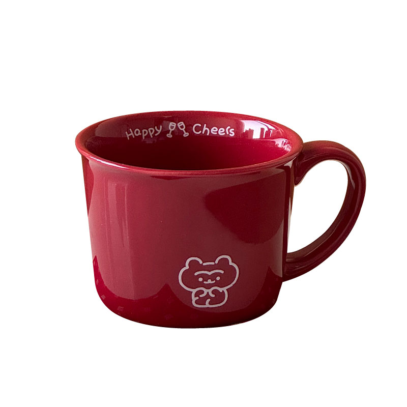 Drimomo原创小熊红色陶瓷杯