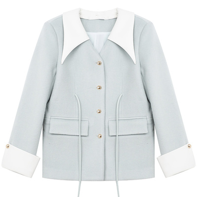 毛呢中长双面尼大衣外套设计师