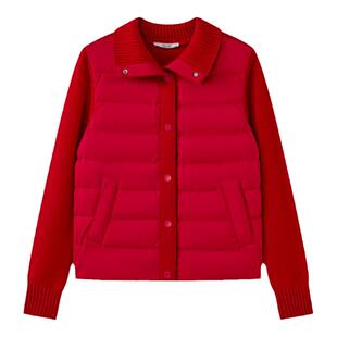 【白鹅绒】Laurel劳芮新款休闲羊毛夹克式短款羽绒服LWL351L00800