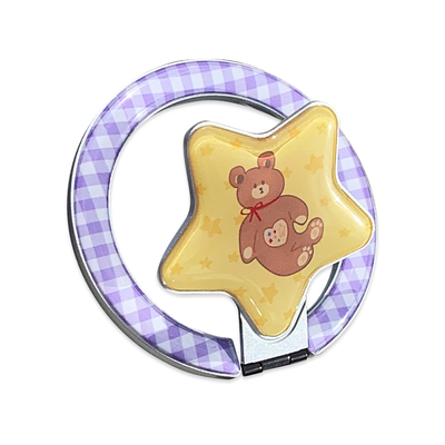 九点半可爱金属磁吸折叠支架通用