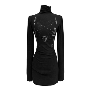 Gods plan*上帝计划25ss原创暗黑小众立领仿真抹胸包臀连衣裙亚比