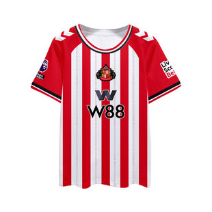 25-26赛季桑德兰队服球员版足球衣服速干短袖T恤衫男女球迷服半袖