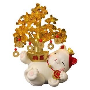 招财猫发财树摆件店铺开业大吉收银台装饰品高档酒柜乔迁新居礼品