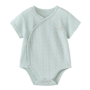 babylove婴儿包屁衣夏季薄款短袖三角哈衣爬服宝宝透气莫代尔衣服