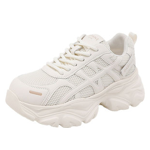 达芙妮6CM厚底老爹鞋女款2026新款秋季增高运动鞋百搭休闲小白鞋