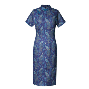 蝶恋春夏连肩袖苎麻旗袍复古民国日常可穿改良崔万志旗袍 雀之恋