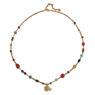 JoJo｜设计师款小众幸运米珠松石玛瑙天河石吉象吊坠叠戴手链项链