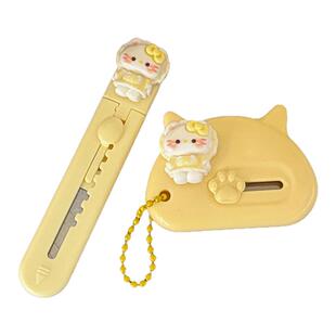 高颜值可爱猫咪美工刀手帐裁纸mini快递开箱神器便捷式锋利小号