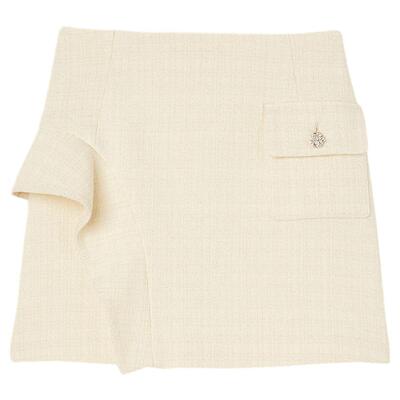 SANDRO优雅优雅荷叶边花呢半裙