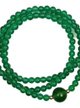 Juzitu桔子兔绿色玛瑙多圈手串女