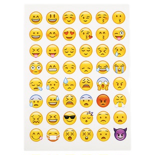 苹果手机表情贴纸可爱手账日记翻白眼emoji贴画情绪生气手帐素材