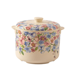 陶瓷田园风繁花双耳炖盅家用带盖隔水炖罐燕窝蒸蛋碗瓦罐位上汤盅