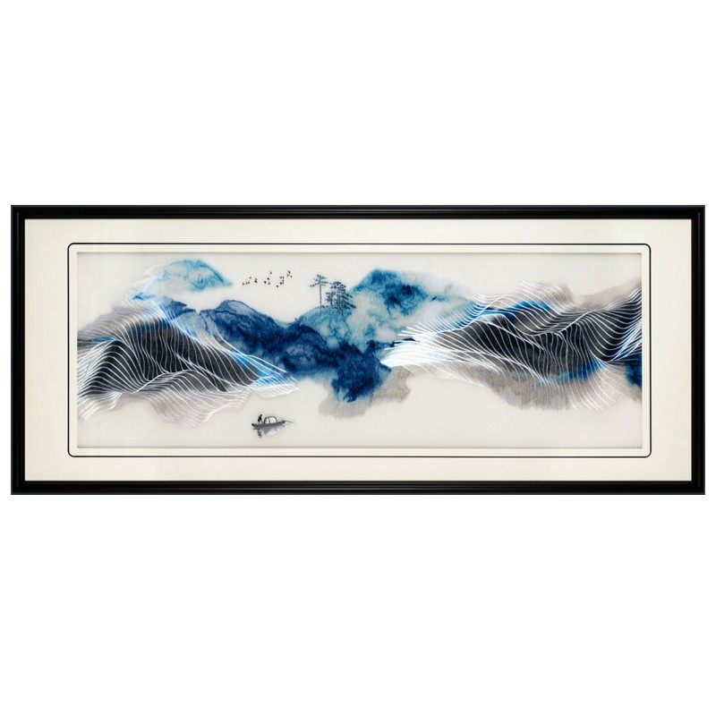 画风客厅靠山招财办公室苏绣成品