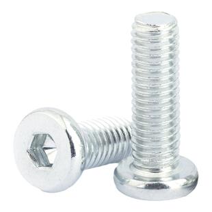 铁镀锌家具螺丝平头内六角螺丝大圆头倒角斜边盘头机螺钉M6M8机丝