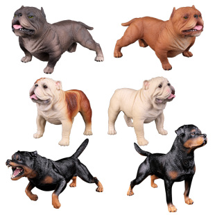 儿童仿真野生动物玩具模型狗狗恶霸犬斗牛犬灵缇牧羊犬杜宾犬藏獒