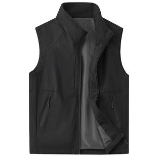 【加绒+双面穿】罗蒙2026春季新款男士户外休闲短款立领马甲外套