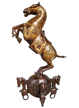 黄铜装饰中式客厅铜马