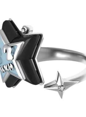 V字幸运星戒指女中性潮流街头星