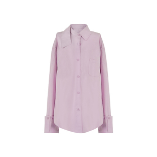 aaaaxbbb 都柏林迷雾 纯棉系带衬衫翻领慵懒风韩系通勤休闲上衣女