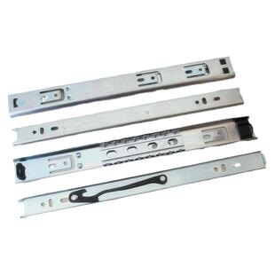 加厚抽屉轨道二节滑轨冷轧钢静音滚珠滑道家用3二节阻尼缓冲导轨