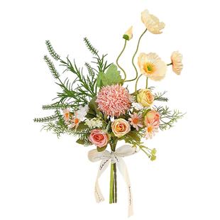 韩式清新领证小花束客厅玄关蝴蝶虞美人仿真花假花摆设拍照道具花