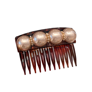 简约气质珍珠插梳发夹女前额碎发刘海夹子头饰发梳后脑勺发卡发饰