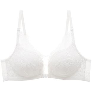 曼妮芬新款双排前扣性感蕾丝美背无钢圈聚拢文胸内衣女舒适软支撑