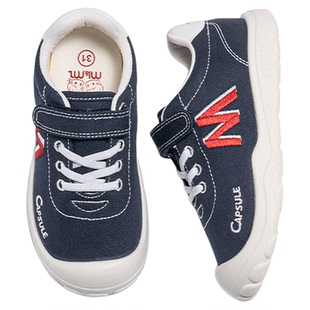 m1m2西班牙童鞋儿童帆布鞋新款女童小白鞋包头男童德训鞋软底复古