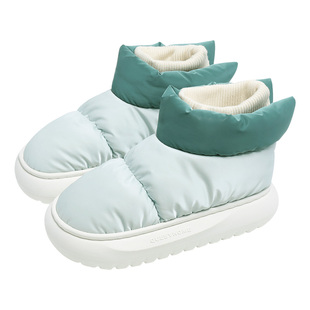 洁丽雅高包跟棉鞋防水防滑暖绒可外穿厚底居家室内棉拖鞋女冬款