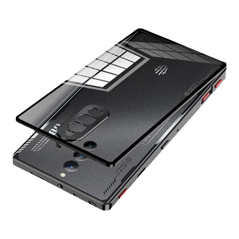 适用红魔8pro+手机壳金属边框努比亚红魔8pro保护套透明玻璃后盖全包镜头防摔8spro外壳硬套超薄男女网红创意