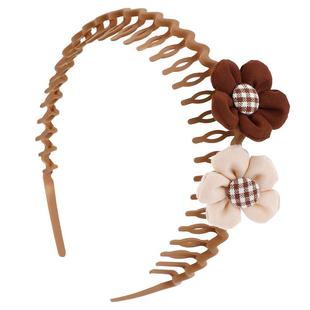 2025新款花朵蝴蝶结发箍女儿童秋冬日常外戴头箍带齿防滑压发发卡