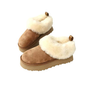 2025冬新款塔茨勒厚底雪地靴云朵 桑坡羊皮毛一体松糕增高毛毛鞋