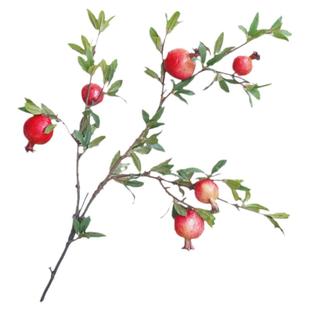 假花仿真花长枝干花果实石榴树枝带叶红浆果落地客厅室内装饰花艺