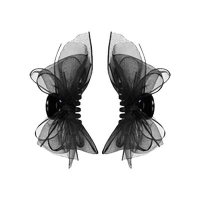 网纱蝴蝶结发夹头饰公主头小抓夹