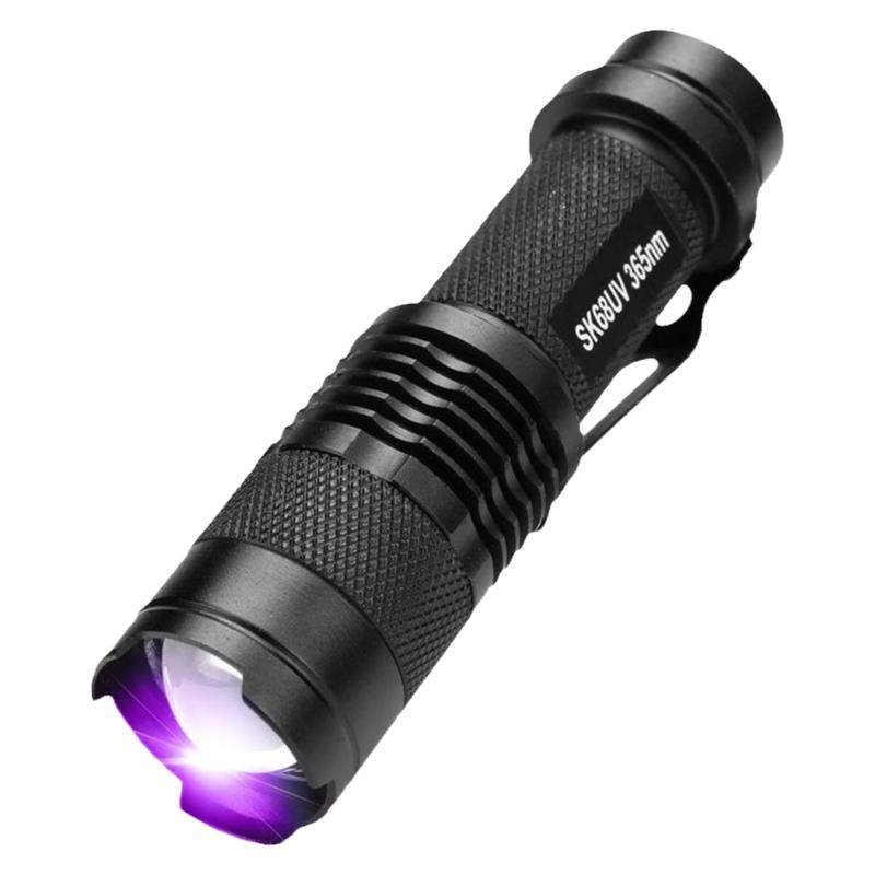 验钞灯紫外线迷你手持检测专用小型便携式紫光笔变焦UV手电筒SK68