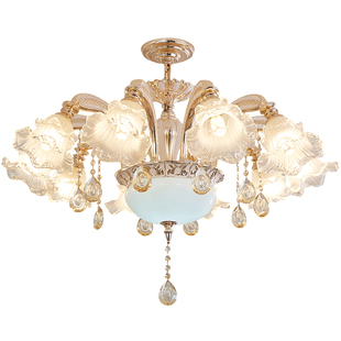 欧式吊灯奢华大气主卧室餐厅灯具现代简约简欧客厅餐厅家用水晶灯