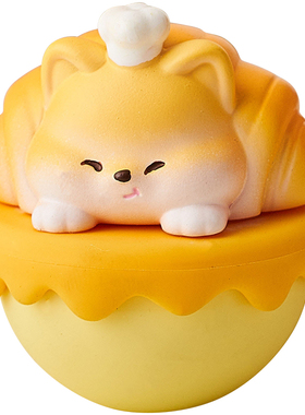 面包小狗不倒翁桌面摆件工位解压办公室情绪稳定神器创意小礼物女