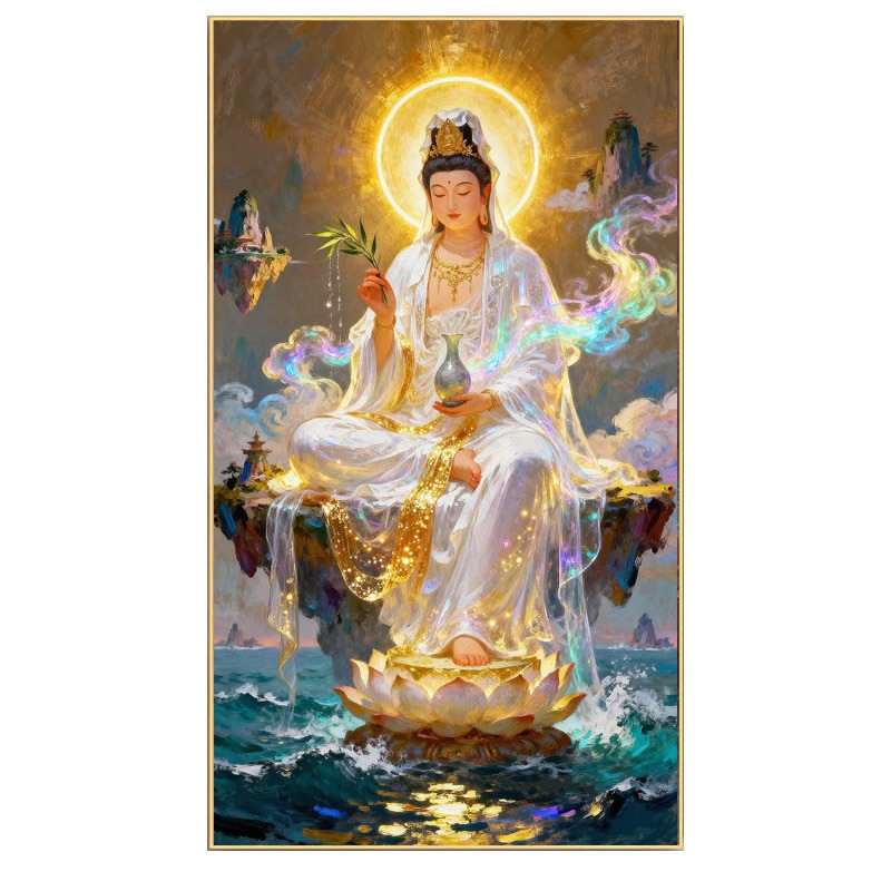 水月观音钻石画方钻满点钻十字绣