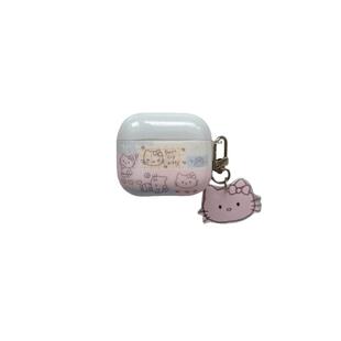 甜美卡通手绘kitty适用苹果耳机保护套airpods4无线蓝牙耳机壳四代airpodpro3pro2ipod耳机盒airpods3保护壳