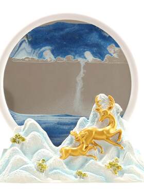 百搭新款一帆风顺流沙画摆件