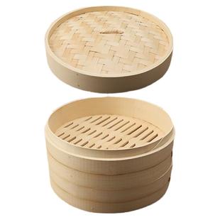 楠竹蒸笼丞笼30cm蒸笼屉竹笼小笼包蒸锅笼屉盖餐厨竹制迷你小锅