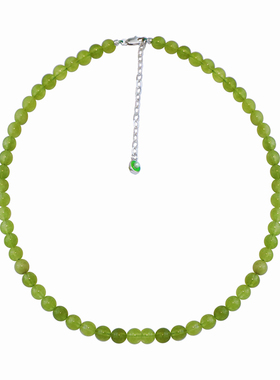 天然橄榄绿玛瑙串珠项链女
