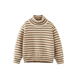 [莫代尔包芯纱]齐齐熊宝宝高领毛衣男童条纹打底衫儿童加厚针织衫