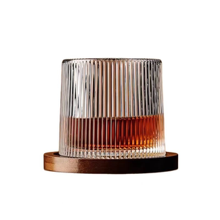 创意竹制转转杯杯垫网红旋转不倒翁杯杯垫家用杯托多功能底座通用