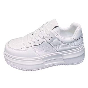 超火小个子爆款2026新款春季真皮内增高小白鞋女百搭厚底轻便板鞋