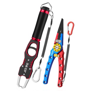 新款控鱼器带秤多功能路亚钳套装抓鱼钳取钩钳子加长控大物鱼夹子