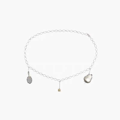 吴小姐同款镜子吊坠菱格腰链项链